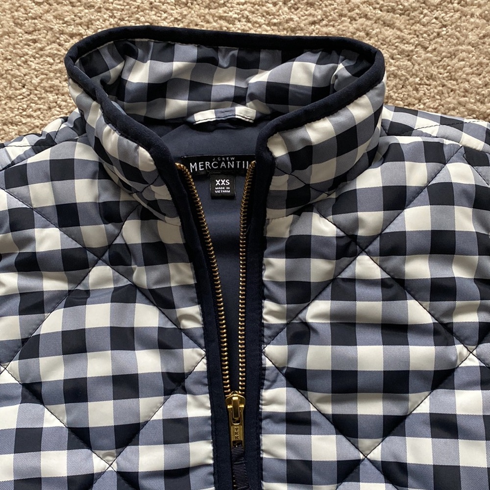 J. Crew Factory Gingham Puffer Vest - Picture 3 of 3
